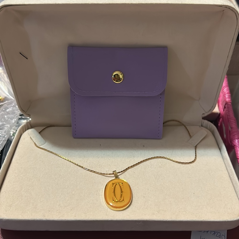 Cartier #10 rare vintage necklace with pendant color gold (Gold plated)